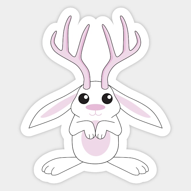 White Jackalope Sticker by Mstiv